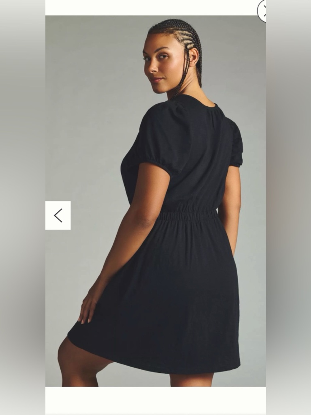 Anthropologie Daily Practice Cap-Sleeve Dress Black , XL - Picture 4 of 14